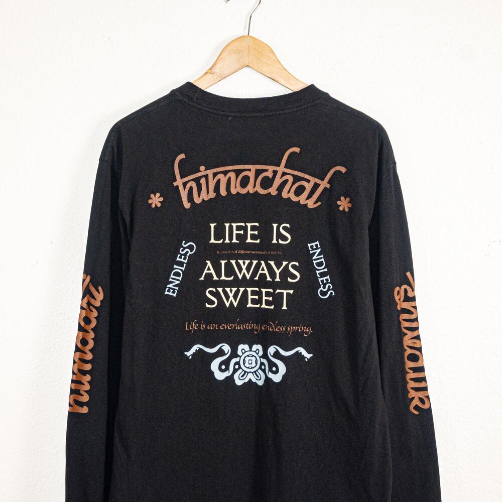 John Elliott Life Is Always Sweet Long Sleeve University Tee In Black Sz 0 View 5